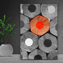 Lade das Bild in den Galerie-Viewer, Acrylglasbild Buntstifte Schwarz Weiß Hochformat