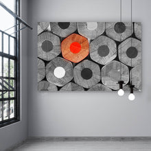 Lade das Bild in den Galerie-Viewer, Aluminiumbild Buntstifte Schwarz Weiß Querformat