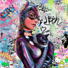 Lade das Bild in den Galerie-Viewer, Leinwandbild Catgirl Pop Art Quadrat