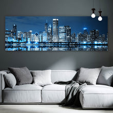Lade das Bild in den Galerie-Viewer, Poster Chicago bei Nacht Panorama
