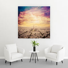 Lade das Bild in den Galerie-Viewer, Leinwandbild Colourful Paris Quadrat