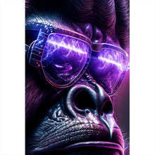 Lade das Bild in den Galerie-Viewer, Aluminiumbild gebürstet Cooler Fantasie Gorilla Hochformat
