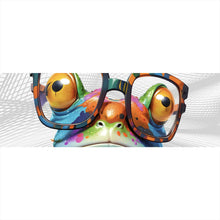 Lade das Bild in den Galerie-Viewer, Poster Bunter Frosch mit Brille Panorama