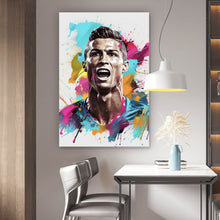 Lade das Bild in den Galerie-Viewer, Aluminiumbild Cristiano Fussball Hochformat