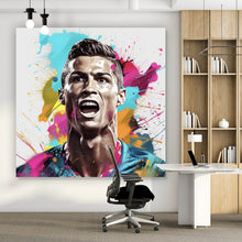 Lade das Bild in den Galerie-Viewer, Leinwandbild Cristiano Fussball Quadrat