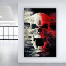 Lade das Bild in den Galerie-Viewer, Acrylglasbild Dämonenschädel zerfällt in Staub Hochformat