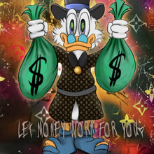 Lade das Bild in den Galerie-Viewer, Aluminiumbild Dagobert Let Money Work For You Quadrat