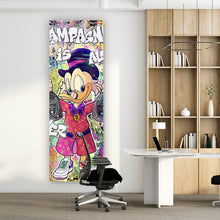 Lade das Bild in den Galerie-Viewer, Leinwandbild Dagobert mit Champagner Pop Art Panorama Hoch