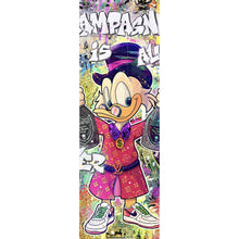 Lade das Bild in den Galerie-Viewer, Leinwandbild Dagobert mit Champagner Pop Art Panorama Hoch