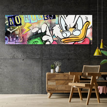 Lade das Bild in den Galerie-Viewer, Aluminiumbild gebürstet Dagobert Money Pop Art Panorama