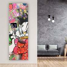 Lade das Bild in den Galerie-Viewer, Leinwandbild Dagobert Money Pop Art Panorama Hoch
