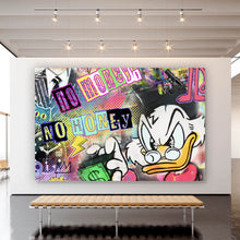 Lade das Bild in den Galerie-Viewer, Aluminiumbild Dagobert Money Pop Art Querformat