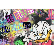 Lade das Bild in den Galerie-Viewer, Aluminiumbild Dagobert Money Pop Art Querformat