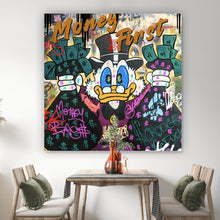 Lade das Bild in den Galerie-Viewer, Acrylglasbild Dagobert Money First Pop Art Quadrat