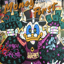 Lade das Bild in den Galerie-Viewer, Spannrahmenbild Dagobert Money First Pop Art Quadrat