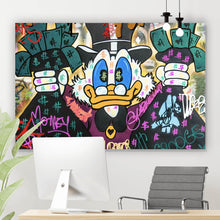 Lade das Bild in den Galerie-Viewer, Poster Dagobert Money First Pop Art Querformat