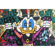 Lade das Bild in den Galerie-Viewer, Aluminiumbild Dagobert Money First Pop Art Querformat