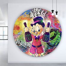 Lade das Bild in den Galerie-Viewer, Aluminiumbild gebürstet Dagobert The World Is Yours Kreis