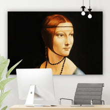 Lade das Bild in den Galerie-Viewer, Aluminiumbild Dame mit Hermelin Querformat