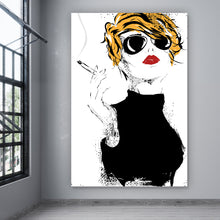 Lade das Bild in den Galerie-Viewer, Acrylglasbild Damenportrait im Vintage Stil Hochformat