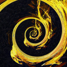 Lade das Bild in den Galerie-Viewer, Aluminiumbild gebürstet Goldene Spirale Quadrat