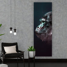 Lade das Bild in den Galerie-Viewer, Leinwandbild Digital Art Affenkopf Panorama Hoch