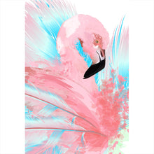 Lade das Bild in den Galerie-Viewer, Leinwandbild Digital Art Flamingo Hochformat