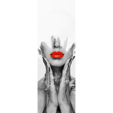 Lade das Bild in den Galerie-Viewer, Spannrahmenbild Digital Art Frau Mit Roten Lippen Panorama Hoch
