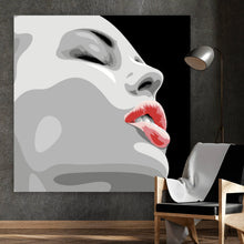 Lade das Bild in den Galerie-Viewer, Aluminiumbild gebürstet Digital Art Frauen Gesicht Quadrat