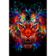 Lade das Bild in den Galerie-Viewer, Spannrahmenbild Digital Art Tigerkopf Hochformat