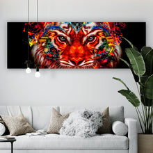 Lade das Bild in den Galerie-Viewer, Acrylglasbild Digital Art Tigerkopf Panorama