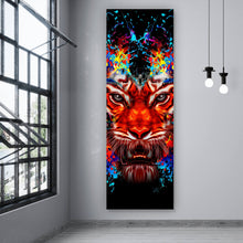Lade das Bild in den Galerie-Viewer, Leinwandbild Digital Art Tigerkopf Panorama Hoch