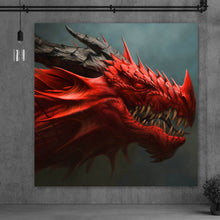Lade das Bild in den Galerie-Viewer, Spannrahmenbild Drache Digital Art Quadrat