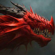 Lade das Bild in den Galerie-Viewer, Leinwandbild Drache Digital Art Quadrat