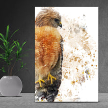 Lade das Bild in den Galerie-Viewer, Spannrahmenbild Falke Aquarell Hochformat