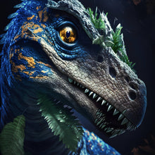 Lade das Bild in den Galerie-Viewer, Poster Dinosaurier Bunt Digital Quadrat