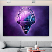 Lade das Bild in den Galerie-Viewer, Poster Discokugel Schädel mit Kopfhörern Querformat
