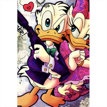 Lade das Bild in den Galerie-Viewer, Spannrahmenbild Donald und Daisy in Crime Pop Art Hochformat