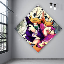 Lade das Bild in den Galerie-Viewer, Poster Donald und Daisy in Crime Pop Art Raute
