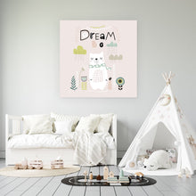 Lade das Bild in den Galerie-Viewer, Poster Dream Big Rosa Quadrat