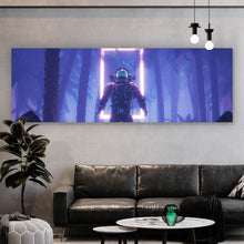 Lade das Bild in den Galerie-Viewer, Leinwandbild Dschungelastronaut Neon Panorama