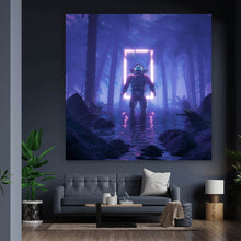Lade das Bild in den Galerie-Viewer, Spannrahmenbild Dschungelastronaut Neon Quadrat