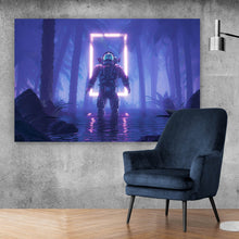 Lade das Bild in den Galerie-Viewer, Acrylglasbild Dschungelastronaut Neon Querformat