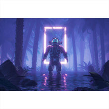 Lade das Bild in den Galerie-Viewer, Spannrahmenbild Dschungelastronaut Neon Querformat