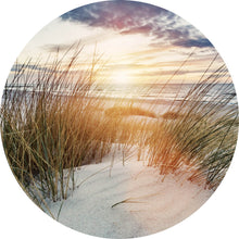 Lade das Bild in den Galerie-Viewer, Aluminiumbild gebürstet Dünen bei Sonnenaufgang Kreis