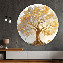 Lade das Bild in den Galerie-Viewer, Aluminiumbild Edler Goldener Baum Kreis