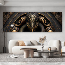 Lade das Bild in den Galerie-Viewer, Leinwandbild Edles Schlangenemblem Panorama