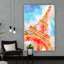 Lade das Bild in den Galerie-Viewer, Acrylglasbild Eiffelturm Aquarell Hochformat