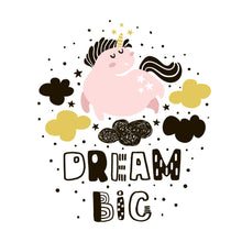 Lade das Bild in den Galerie-Viewer, Leinwandbild Einhorn Dream Big Quadrat