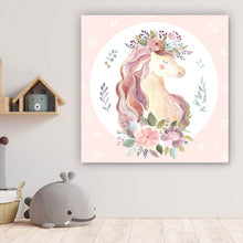 Lade das Bild in den Galerie-Viewer, Poster Einhorn im Vintage Look Quadrat